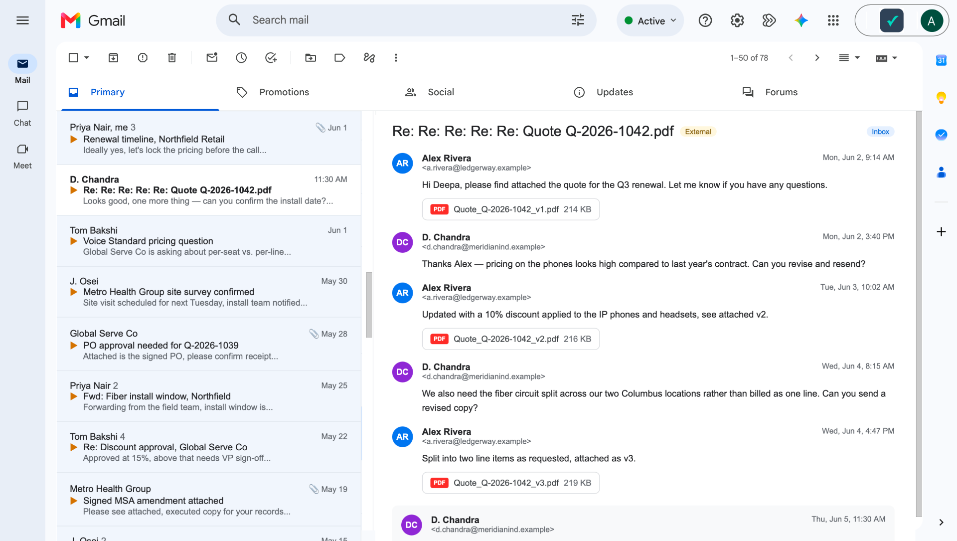 Static PDF in an email