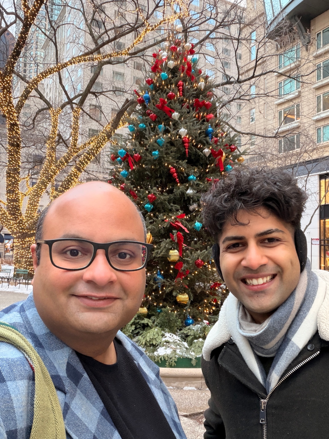32°N design team members in Chicago during a holiday meetup